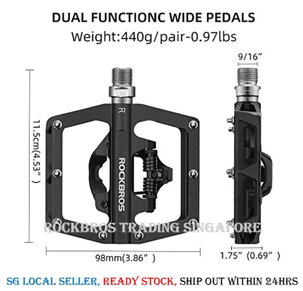 RockBros pedals Aluminium pedal MTB Pedals Mountain bike Pedals Road Bike Pedals Pedals Bicycle pedal Professional Lock Pedal ONE STEP TWO USE Cycling Pedals Cycling Accessories Sports Equipment Bicyc...
