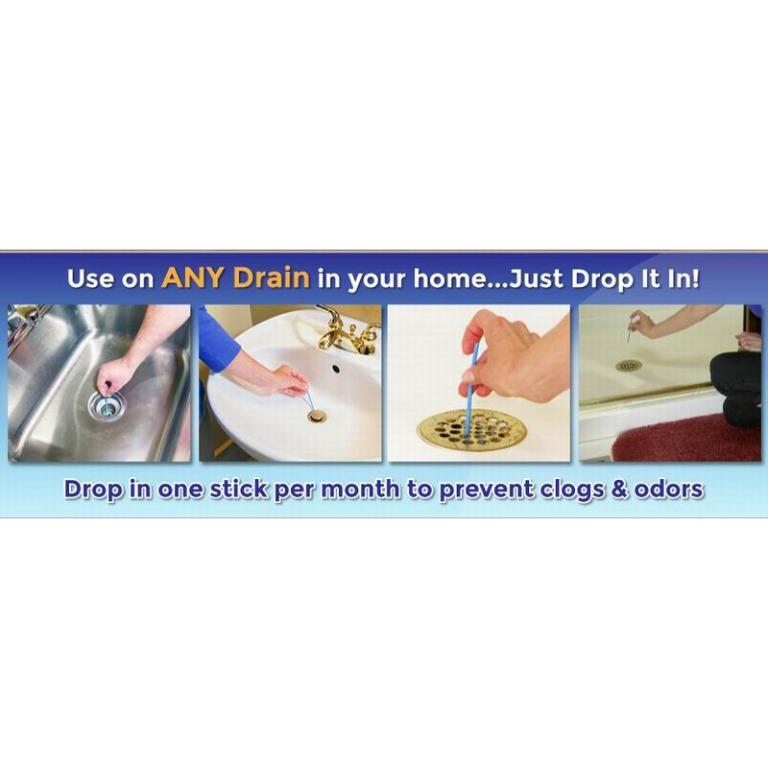 Sani Sticks Clear Drain Drainage Sink Pipes Clearing Odour Free Clog
