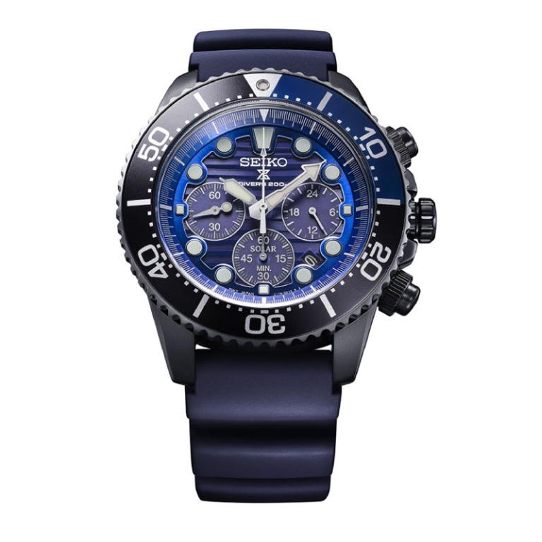 Seiko Prospex Special Edition Save the Ocean Blue Solar Chronograph Watch  SSC701 SSC701P1, Luxury, Watches on Carousell
