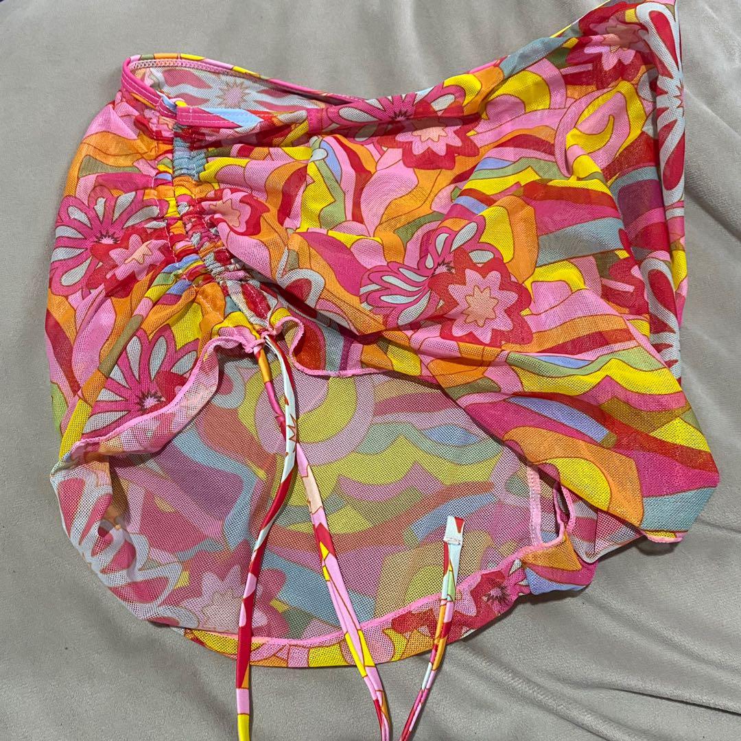 Shein 3 Piece Bikini Set Pink Floral, Women's Fashion, Swimwear, Bikinis & Swimsuits on Carousell