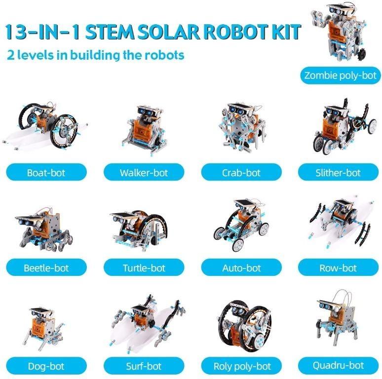Solar Robot Kit 12in1 Educational STEM Powered Building Toys, Hobbies