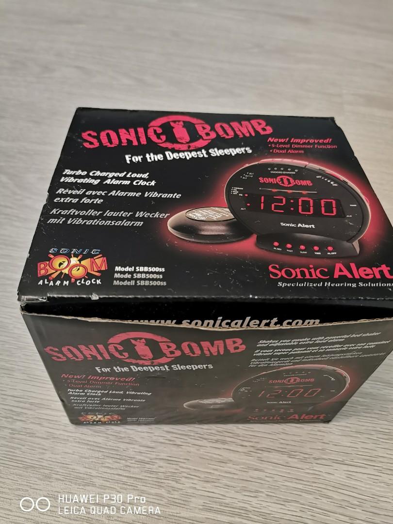 SONIC BOMB ALARM DIGITAL ALARM CLOCK FOR THE DEEPEST SLEEPER. Model