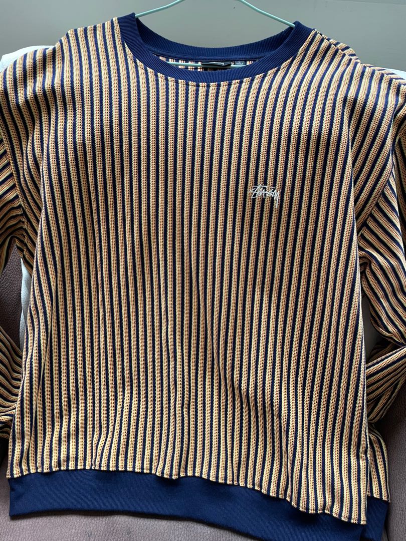 美品の通販 Stussy XL Crew LS Striped Dot Vertical ニット/セーター