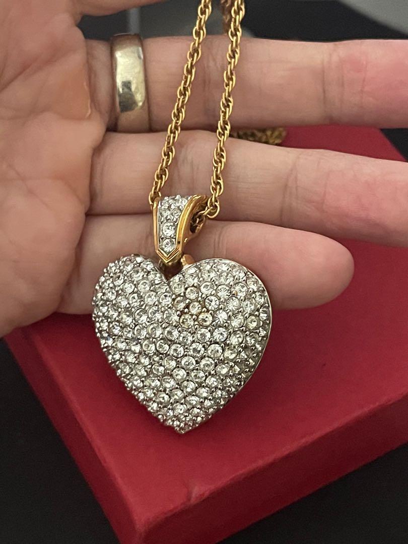 Pave heart shop necklace with swarovski