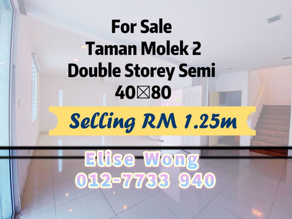 Taman Molek Double Storey Semi D For Sale, Property, For Sale on Carousell