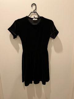 Velvet little black dress
