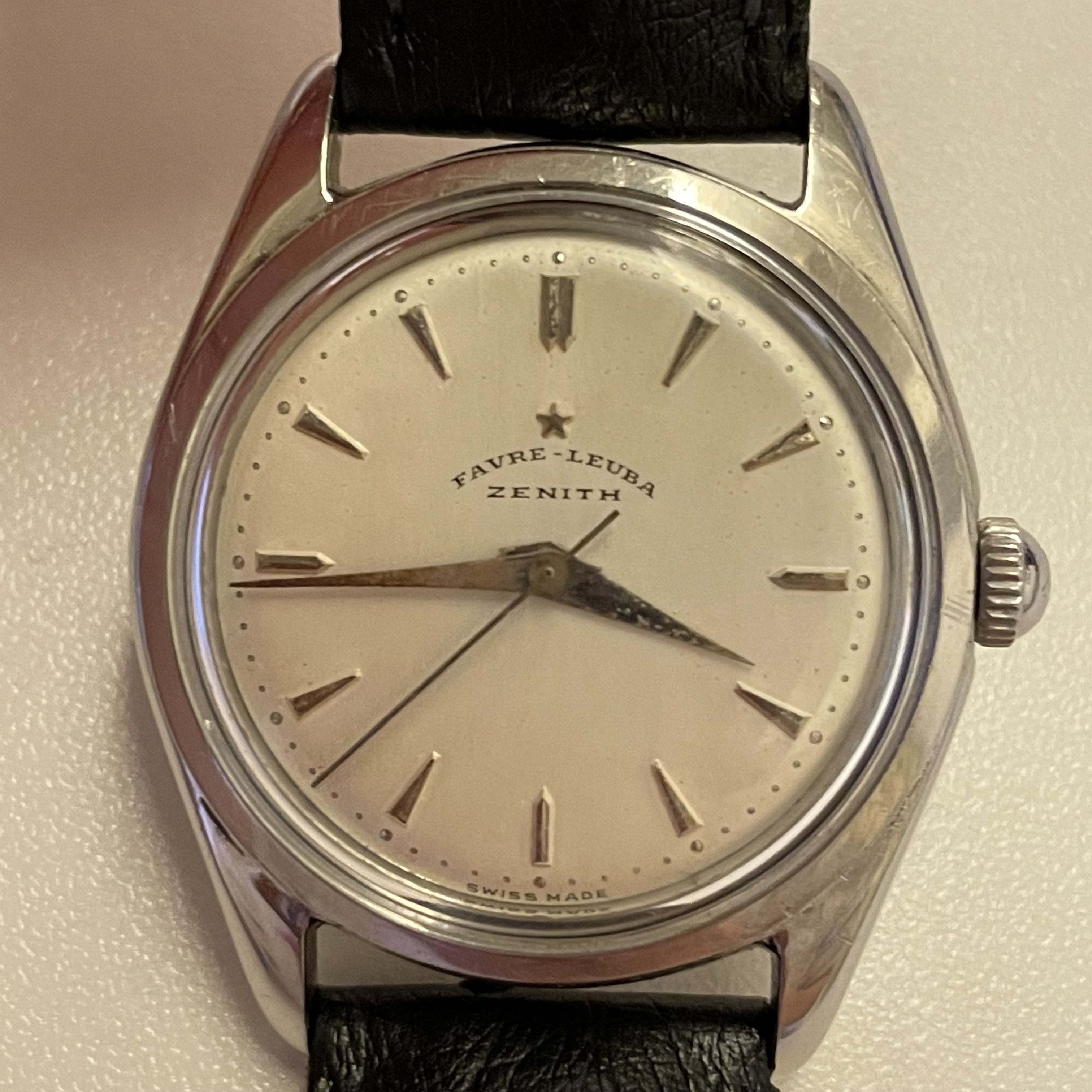 Vintage FavreLeuba Zenith 1950s Bumper Automatic 20 Jewels Cal133.8