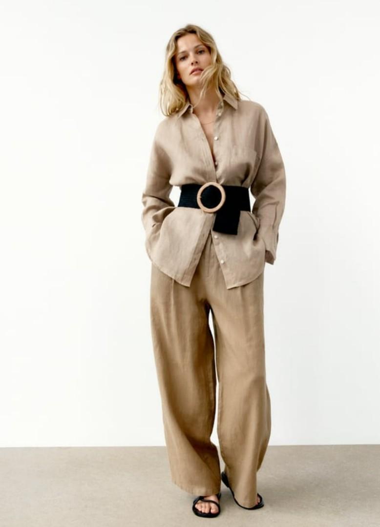 Wide drapey discount trousers zara