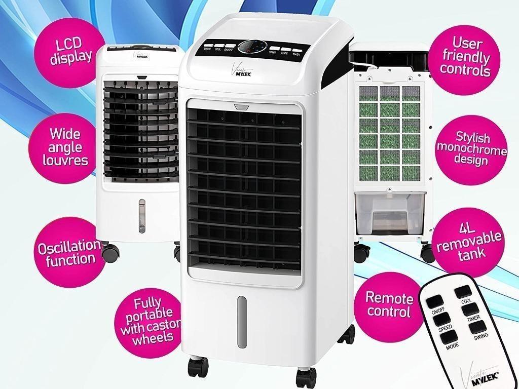 113 MYLEK Portable Air Cooler Evaporative 4L Fan Humidifier with Remote