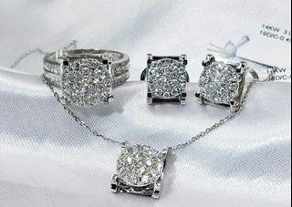1.82Carats ring, earring and necklace diamond set