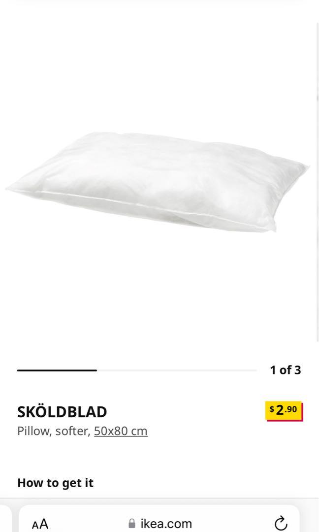 2x Ikea Slan Soft Pillow White 50x80 cm New 