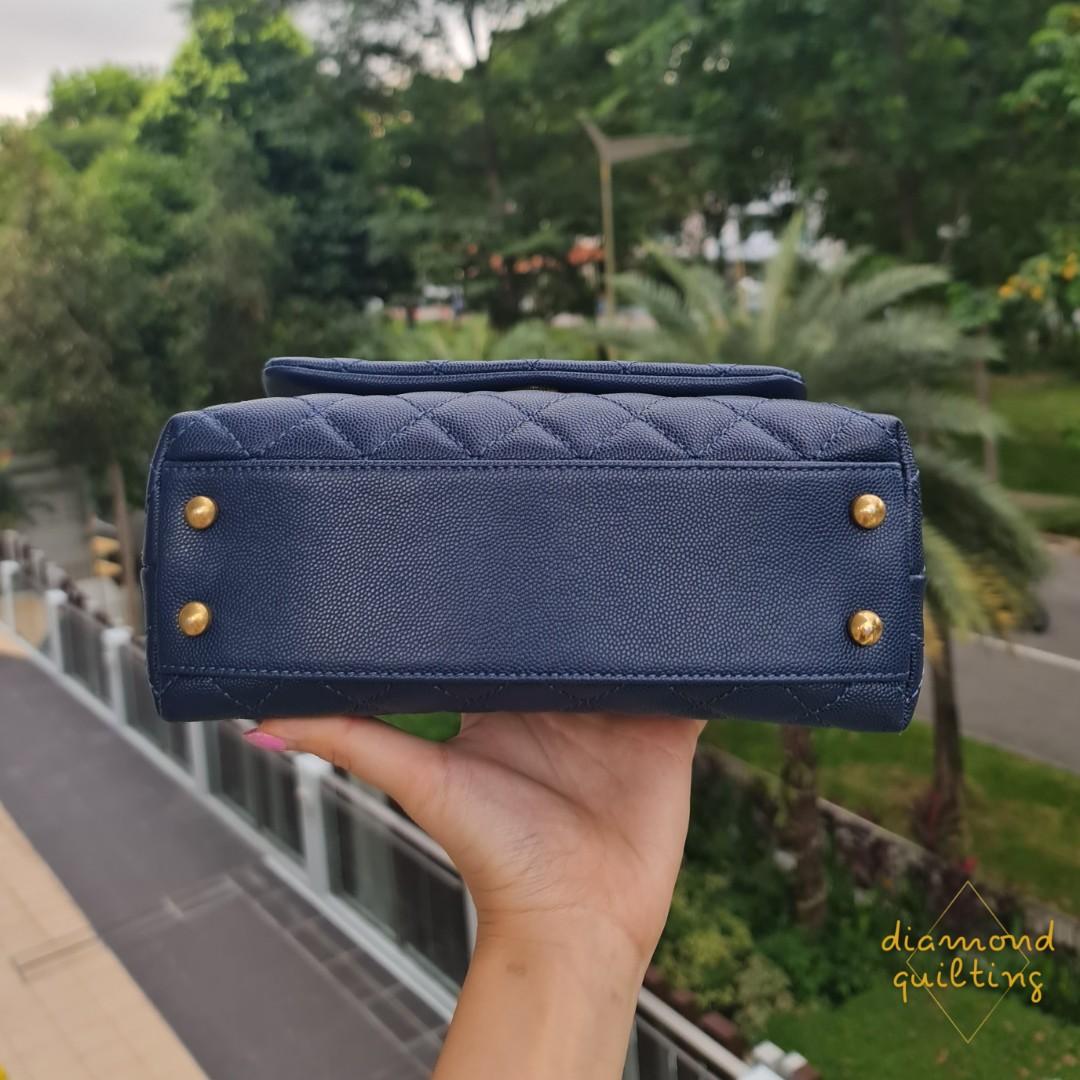 🔷️ [SOLD] CHANEL NAVY BLUE COCO TOP HANDLE FLAP BAG SMALL SIZE