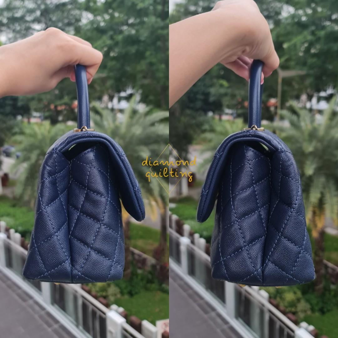 CHANEL Cable Knit Small Flap Navy Blue 1128274