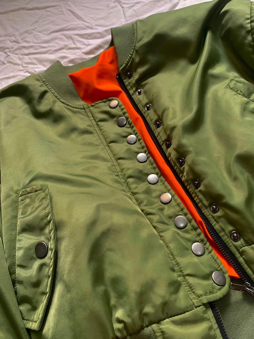 Army Green Puffer Bomber Jacket, Women's Fashion, Coats, Jackets and Outerwear on Carousell