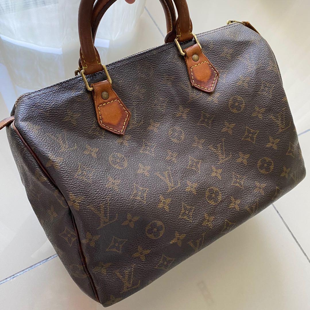 Vintage Authentic Reworked Louis Vuitton 1980s Speedy 30 With 
