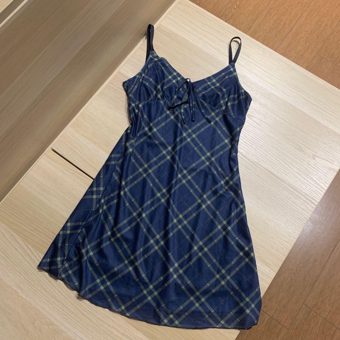 Blue plaid mini dress Women s Fashion Dresses Sets Dresses on