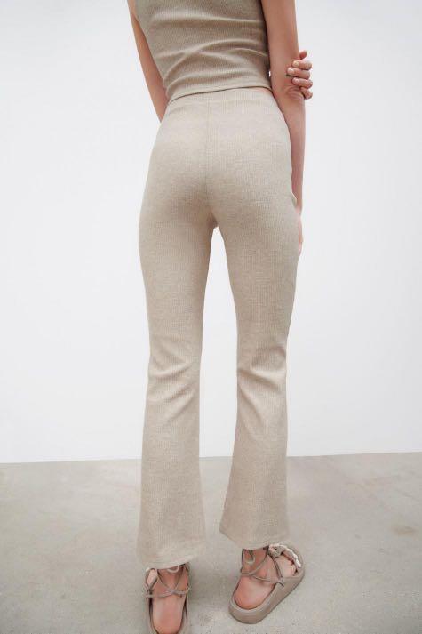 Zara ribbed flared trousers Clearance