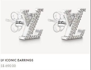 Louis Vuitton LV Iconic Earrings Silver/Rhinestone in Silver Metal - US