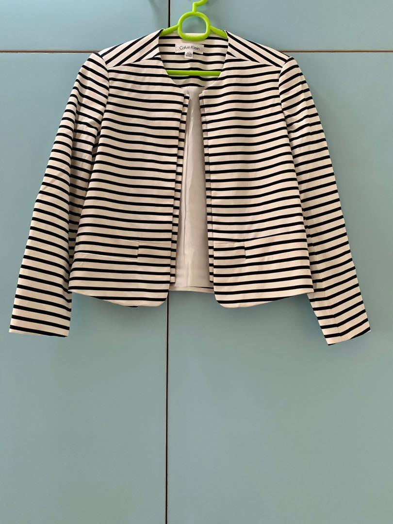 Calvin Klein Striped Blazer, Women's 