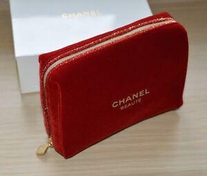 CHANEL COSMETIC MAKEUP BAG POUCH RED VIP GIFT Brand new with box
