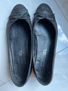Chanel iridescent ballerinas black