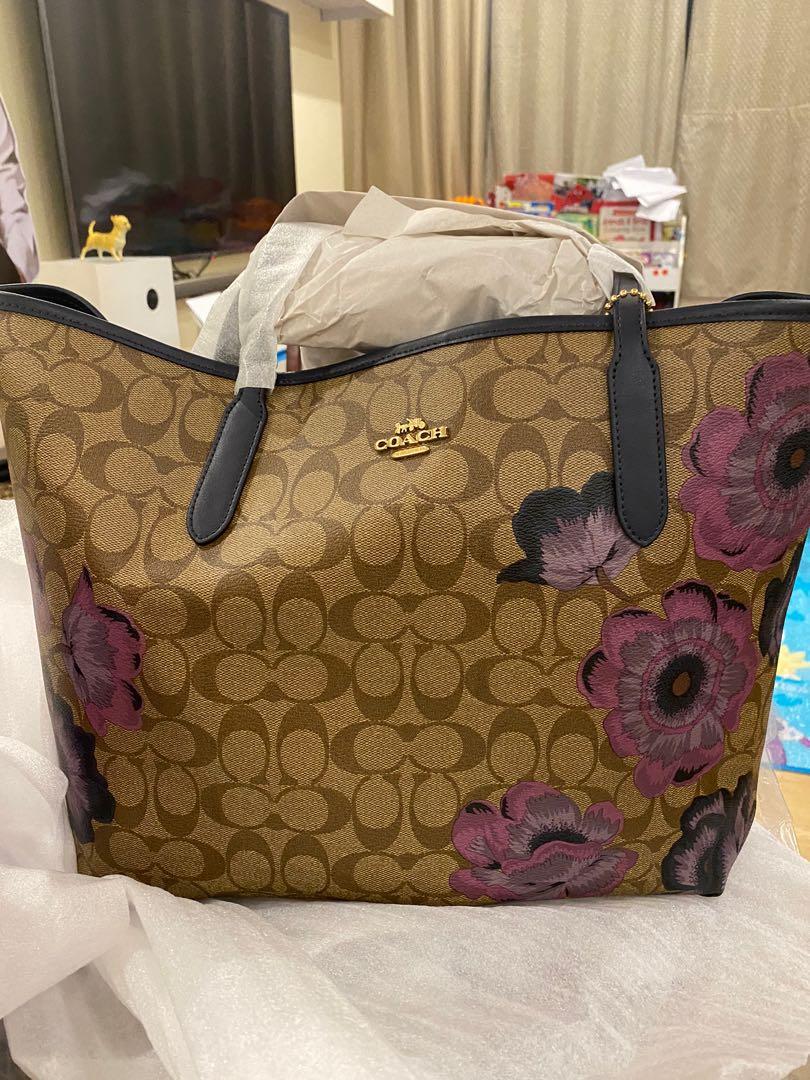 City tote in signature canvas with kaffe fassett print cheap