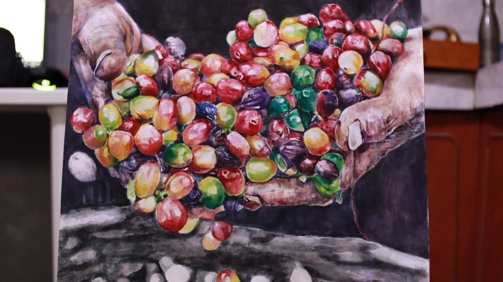 Coffee . watercolor painting 2x3 ft (Category: Art & Prints) located in Cavite. Submitted by janis27 (Listing ID 1171130786, Image 2). Description: Original painting with COA Size : 2x3 feet medium: watercolor Good for display .