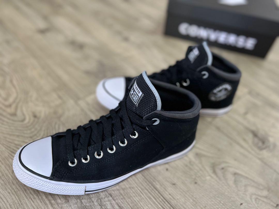 Converse Unisex Chuck Taylor All Star High Street Canvas Mid Black Storm Wind Ash Stone A00498C