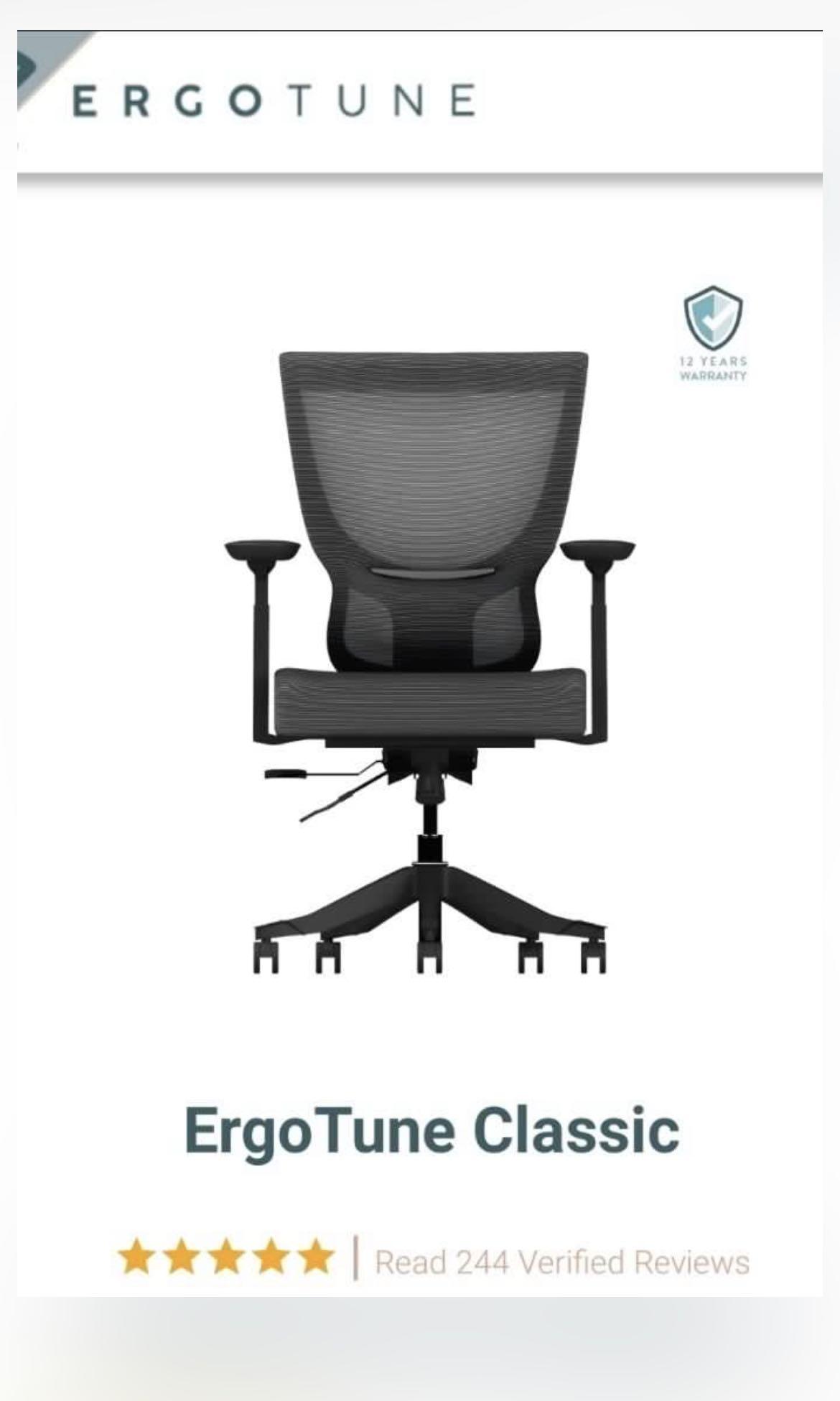 Ergotune Classic Chair Furniture Home Living Furniture Chairs on Carousell