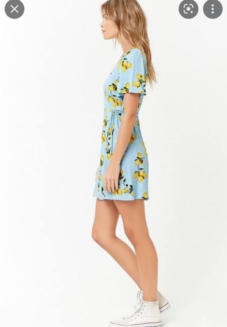 Lemon print shop dress forever 21