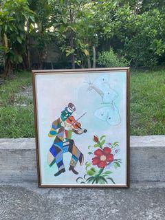 Framed Artwork Watercolor and Acrylic Painting (Glass Cover)