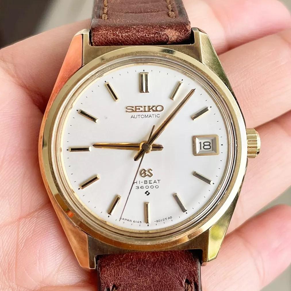 FULL SET - Grand Seiko 6145-8000 cap gold, Men's Fashion, Watches &  Accessories, Watches on Carousell