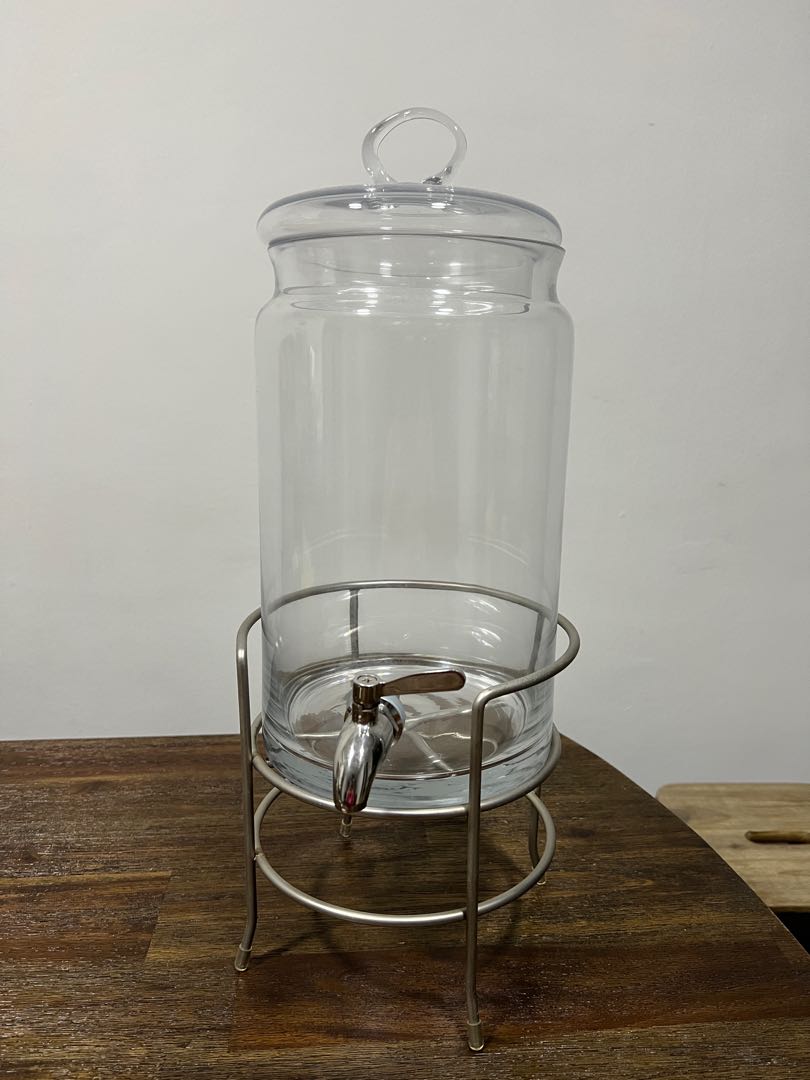 Glass Water Dispenser (Crate and Barrel), Furniture & Home Living