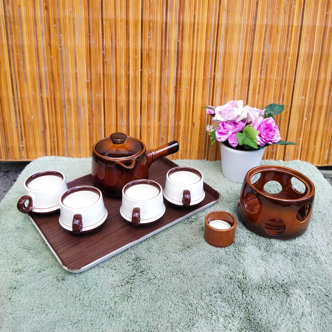 Teapot Set with Warmer, Furniture & Home Living, Kitchenware