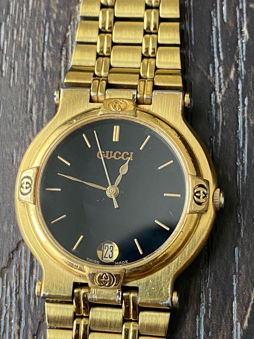GUCCI Vintage 9200M Gold Plated Quartz Watch Jam Wanita Unisex