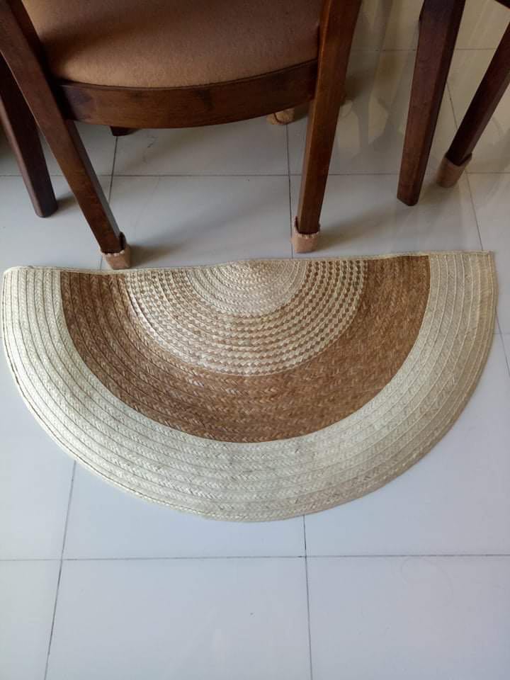 Half moon buri mat (three tone), Furniture & Home Living, Home Decor, Carpets, Mats & Flooring