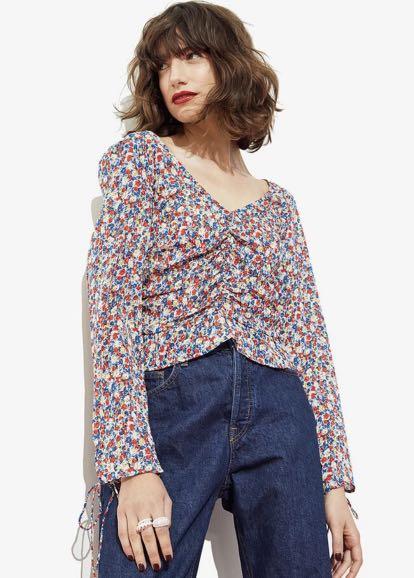 H&m puff sleeve blouse cheap