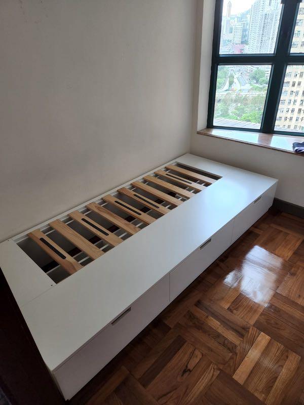 IKEA NORDLI Single Bed Frame with Storage, 傢俬＆家居, 傢俬, 床架及床褥 Carousell