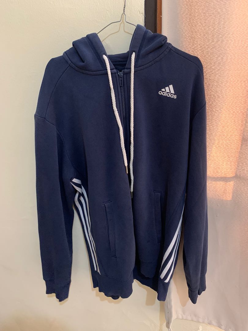 Jaket hoodie adidas ori 100 Fesyen Pria Pakaian Atasan di Carousell