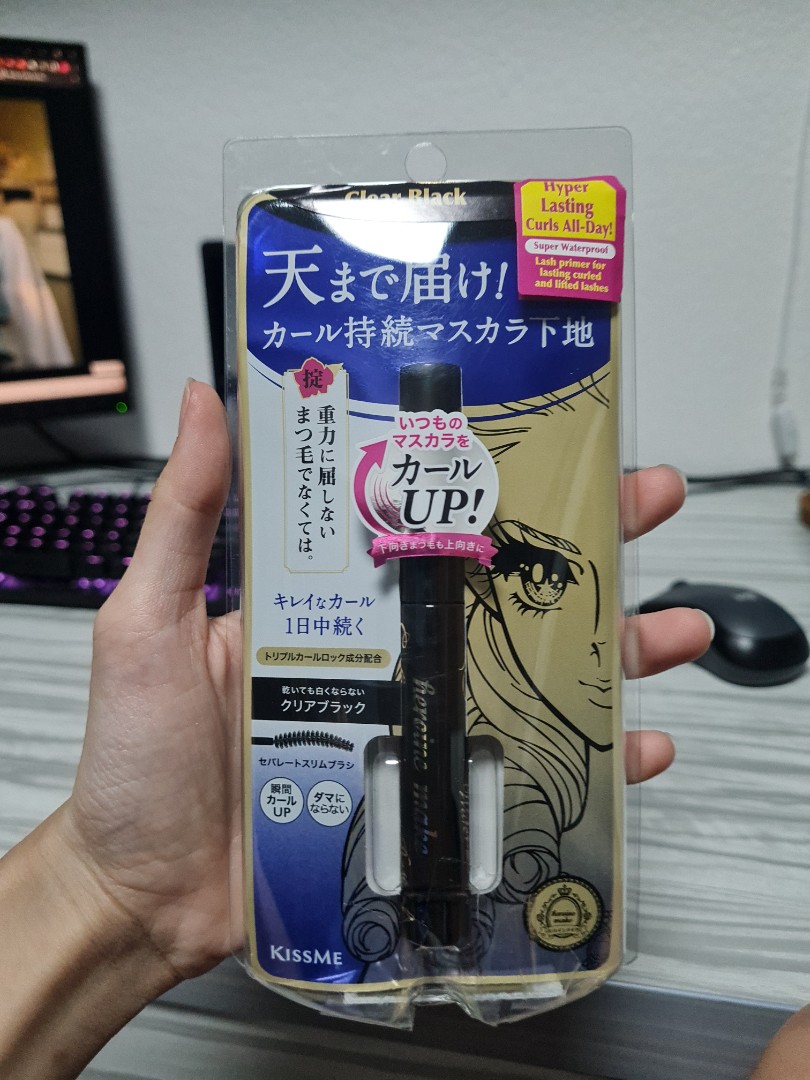 Kiss Me Heroine Make Curl Keep Mascara Base WP 01 Clear Black, Beauty