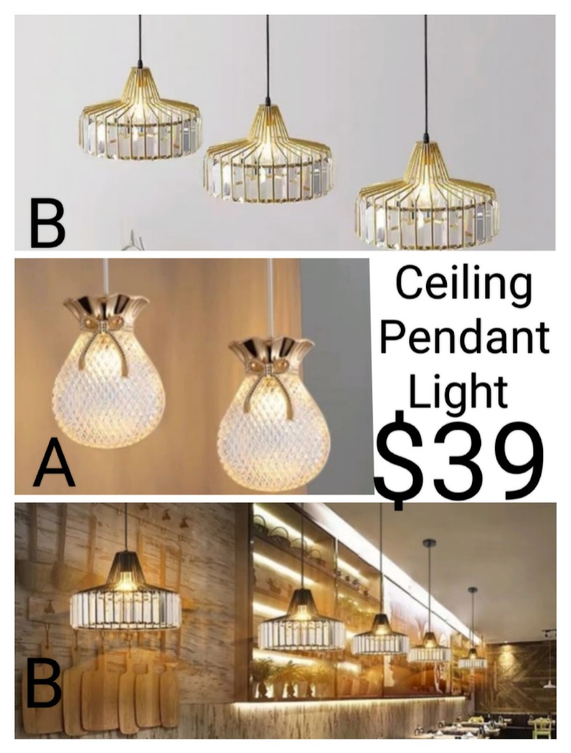 Led Ceiling Pendant Light, Furniture & Home Living, Lighting & Fans, Lighting on Carousell