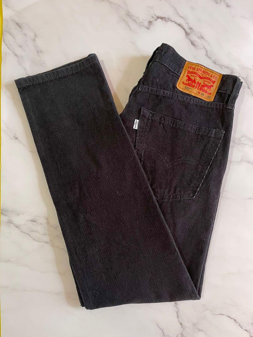 Levi s Men s 502 regular taper Corduroy Jeans 29x30 29x32 30x30 30x32 31x32 32x34 33x30 33x32 34x34 36x30 Black Men s Fashion Bottoms Jeans on Carousell
