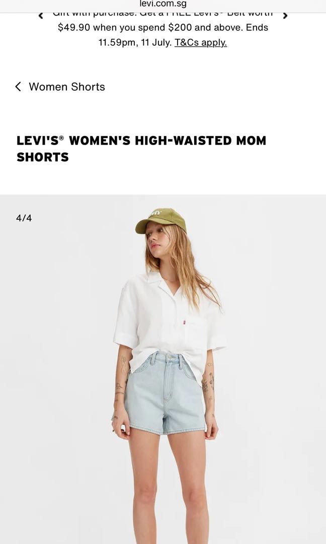 Levi's WOMEN'S HIGH-WAISTED MOM SHORTS, Women's Fashion, Bottoms, Shorts on  Carousell