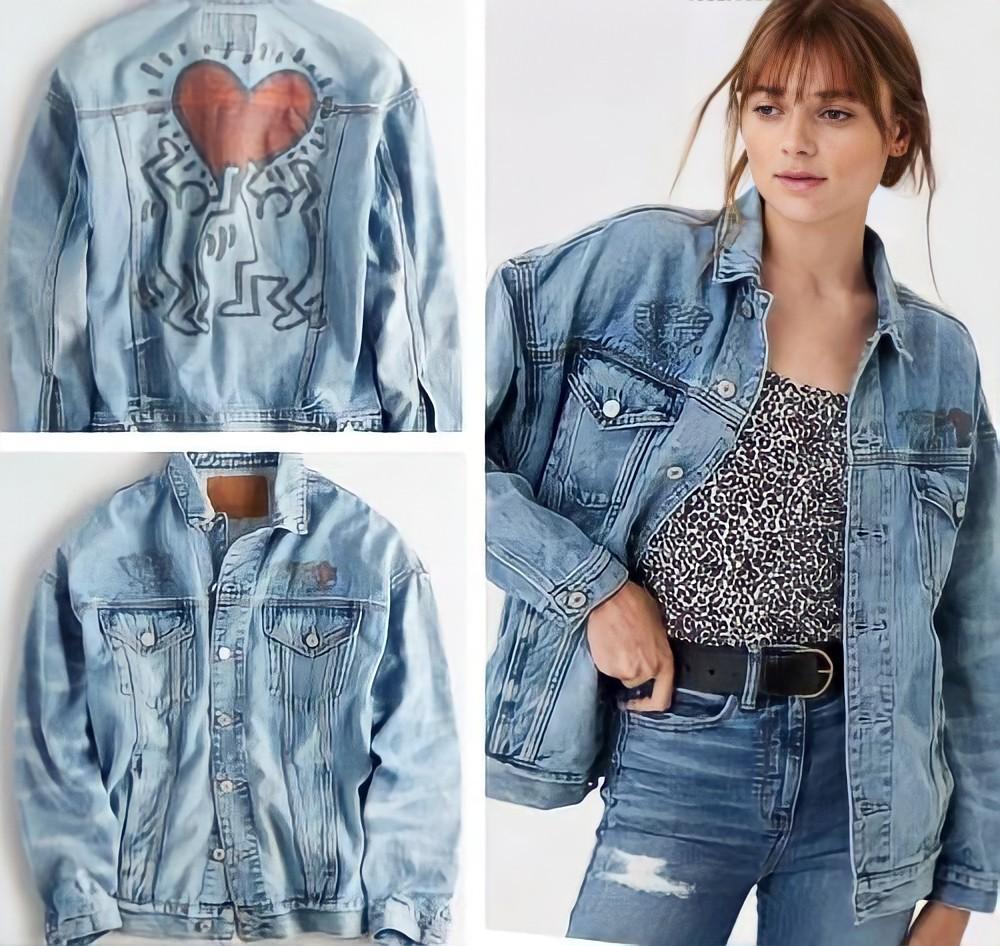 American eagle keith deals haring jean jacket