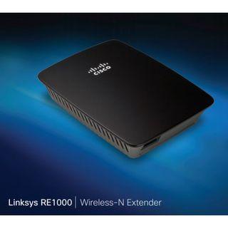 LINKSYS RE1000 Wireless-N Range Extender (Cisco) Wifi Network Coverage Extender /Bridge *2.4GHz Band* RE1000