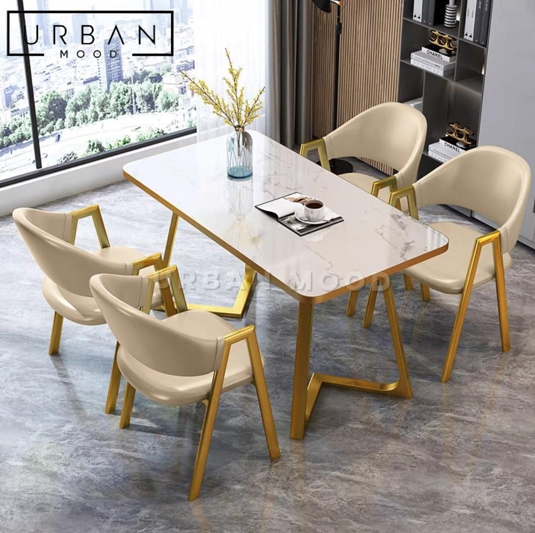 Loiret Modern Marble Dining Table & Chairs, Furniture & Home Living,  Furniture, Tables & Sets On Carousell