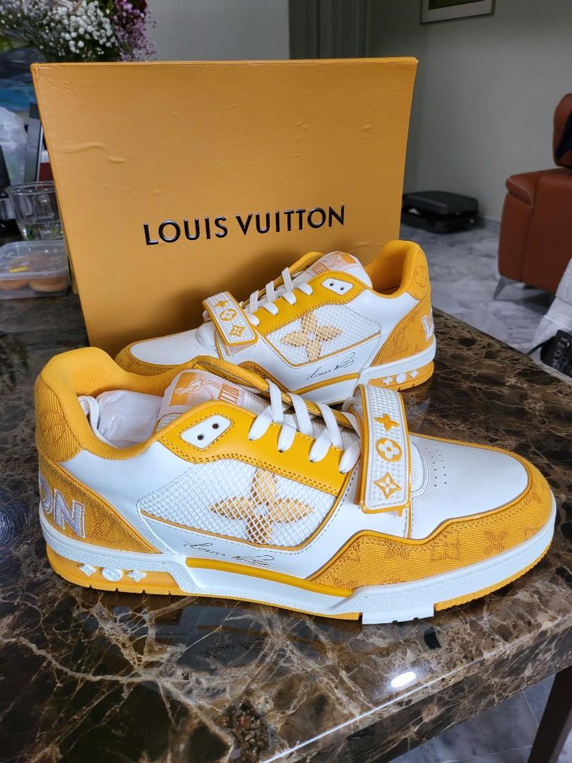 Louis Vuitton Trainer Sneaker - Yellow 1A9JHA, Luxury, Sneakers & Footwear  on Carousell