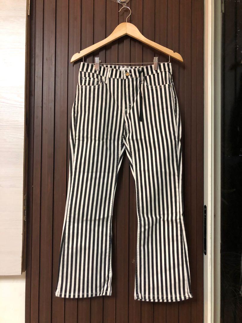 mango striped denim jeans (trumpet cut 