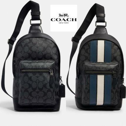 New Coach Original West Pack In Signature Canvas Backpack Sling For Men Come With Complete Set Suitable for Gift