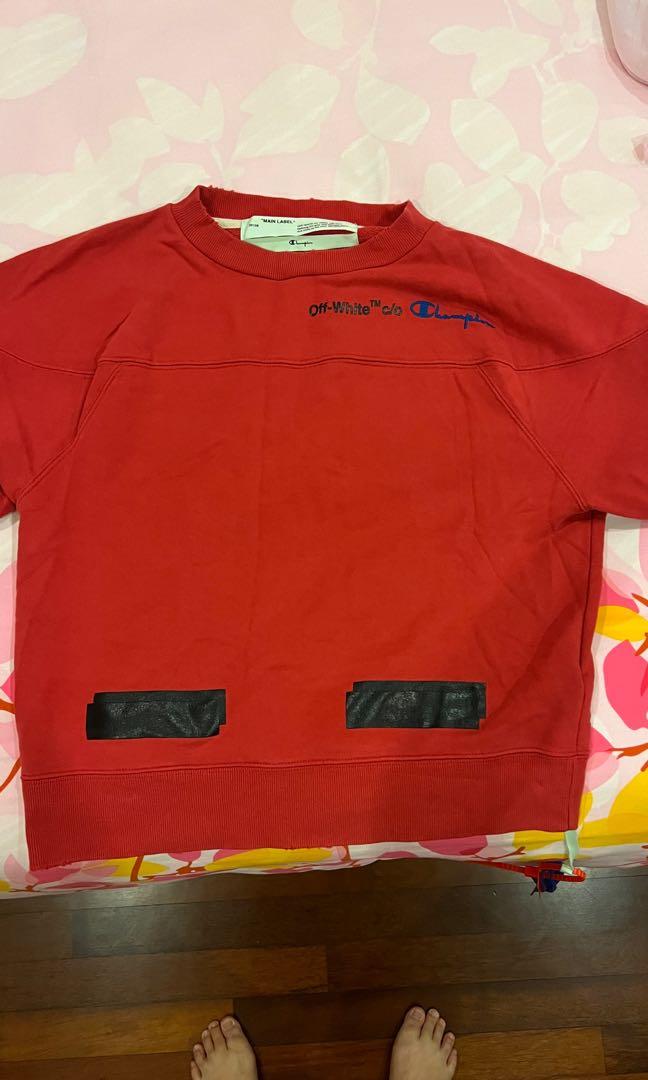 Off White X Champion Sweatshirt Luxury Apparel on Carousell